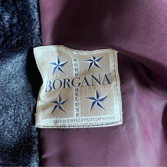 Vintage Scandi Girl Borgana Black Faux Fur Short Coat Size M-L - Picture 7 of 10